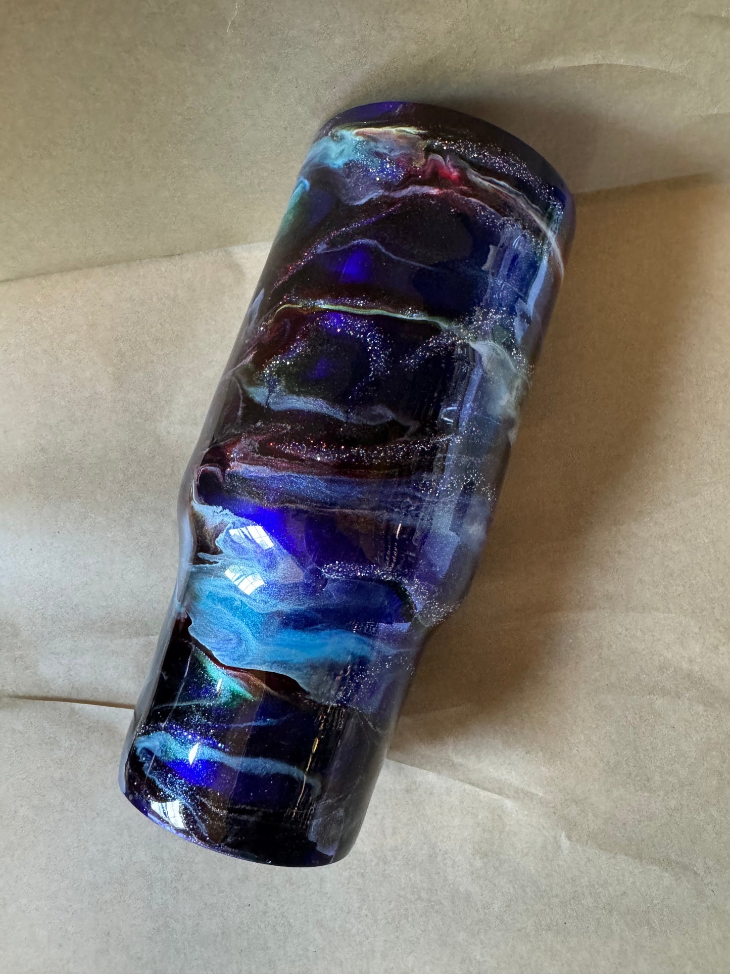 Dark Galaxy Abstract Resin Tumbler – 30oz