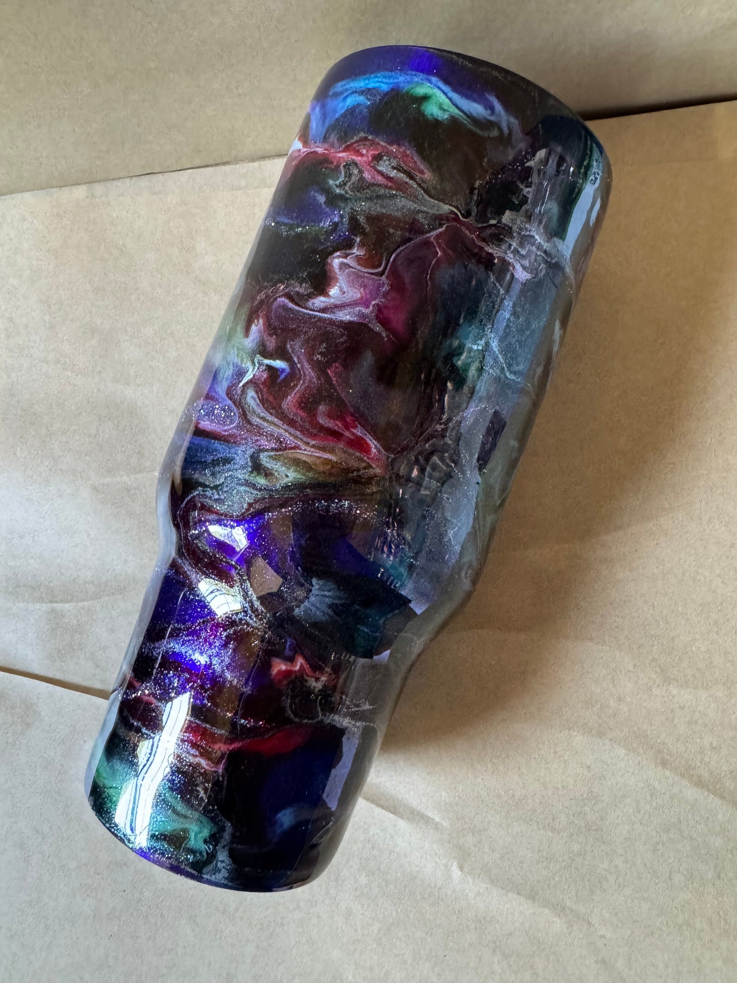 Dark Galaxy Abstract Resin Tumbler – 30oz